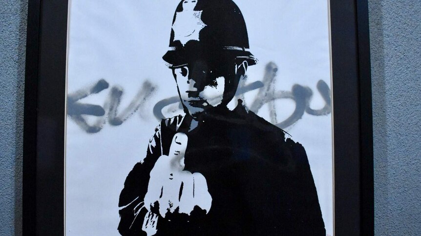 Banksy's "Rude Policeman" is considered one of his most forceful works