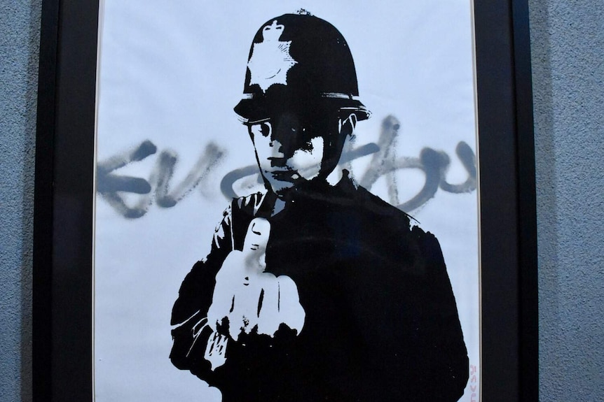 Banksy's "Rude Policeman" is considered one of his most forceful works