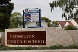 Two signs that sit out the front of Busselton Senior High School