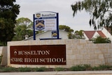 Two signs that sit out the front of Busselton Senior High School