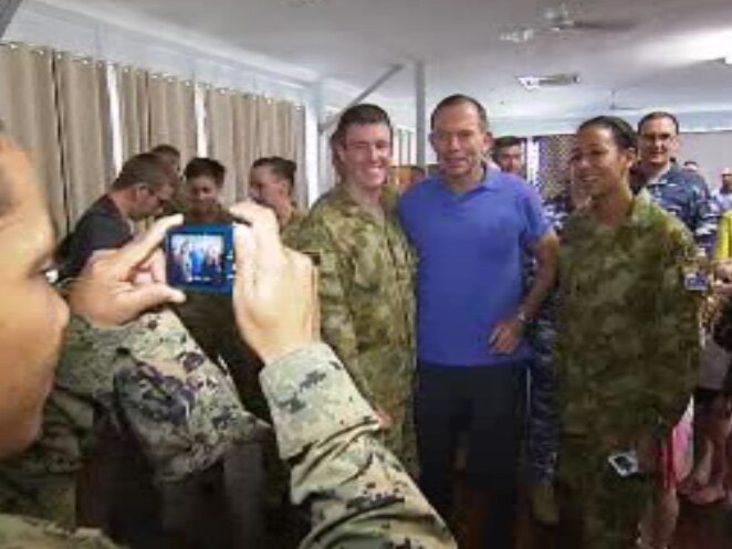 PM Tony Abbott visits Darwin's Larrakeyah Naval Base