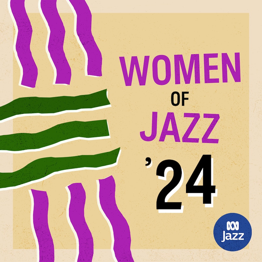 A series of green and purple squiggles against a cream-coloured backdrop, done in a Blue Note records style