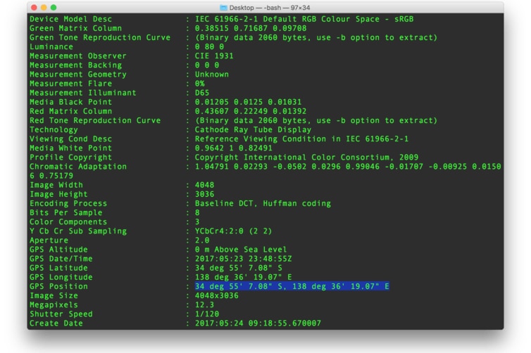 The metadata of Richard Matthews' bookshelf image.