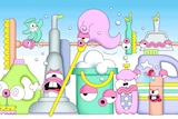 Illustration of cleaning products for story about hiring a cleaner