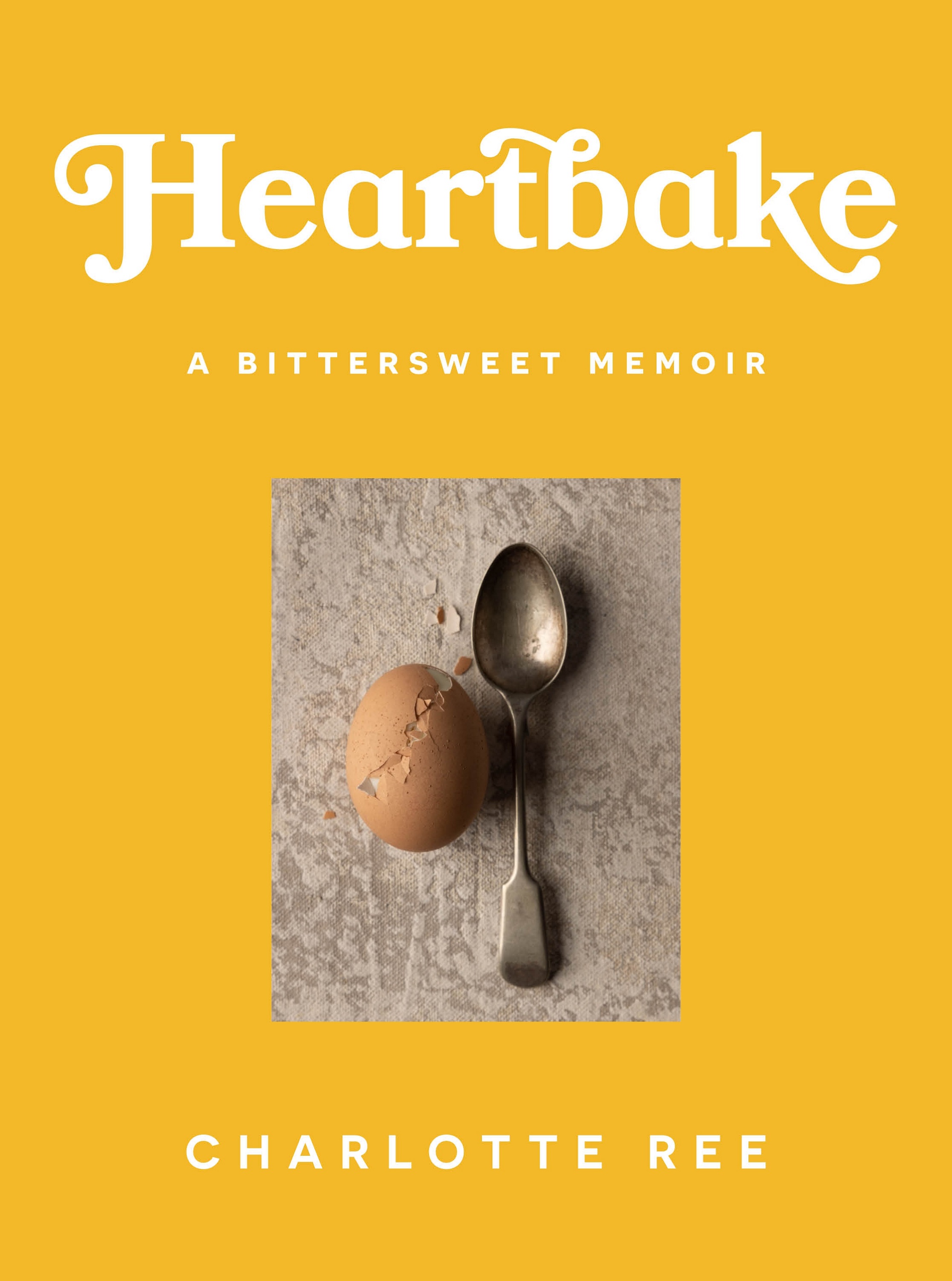 A book cover showing a photo of a teaspoon and an egg set against a yellow background