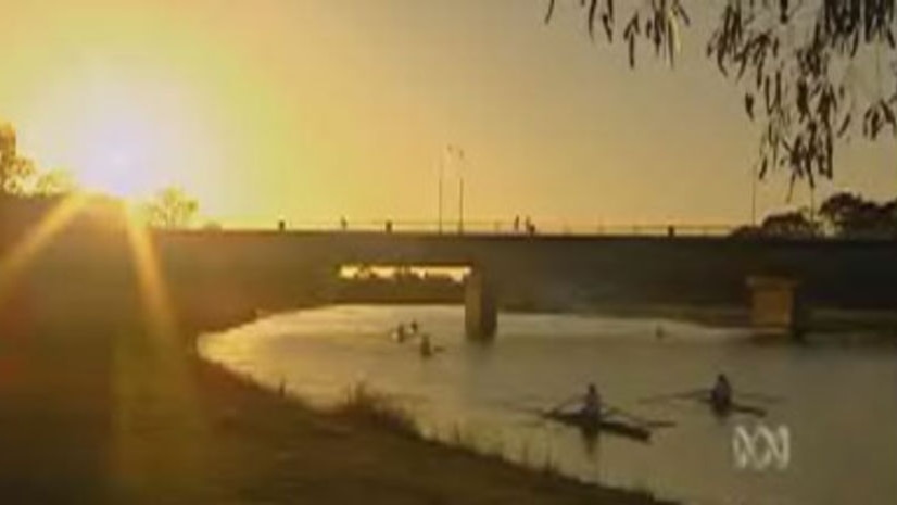 Sun rises over Geelong's Barwon River in the electorate of Corangamite.