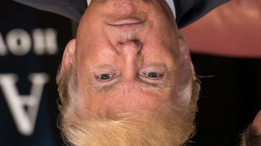 SINGLE USE ONLY: Upside down Trump