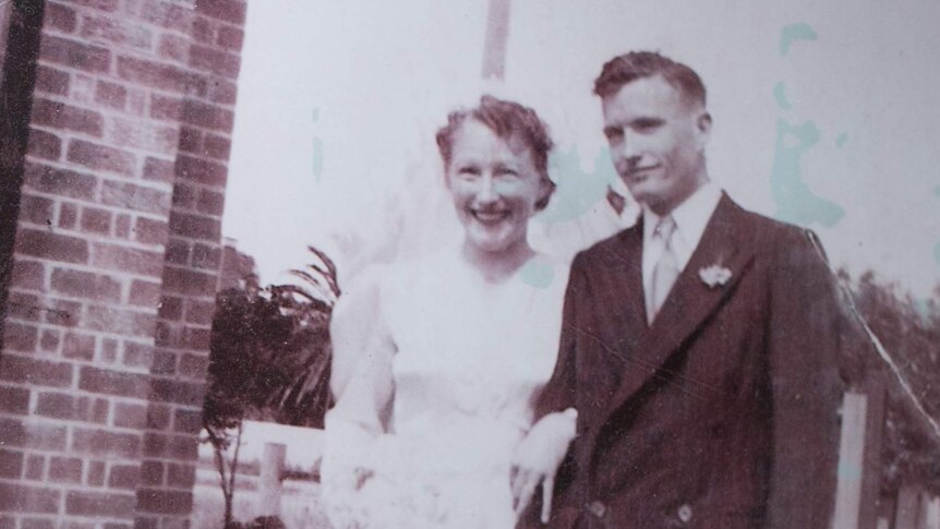 Joyce and Don Crichton on their wedding day.