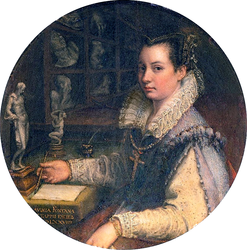 A historical painting of an Italian woman which is a self portrait done in 1579.