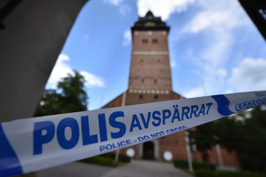 Police line across Swedish cathedral after crown jewel heist