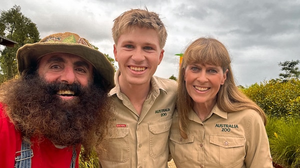 Costa with Robert and Terri Irwin.