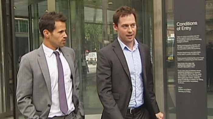 Fairfax journos Nick Mckenzie (right) and Richard Baker (left)