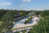 A concept image of the planned UQ Lakes Metro bus station.