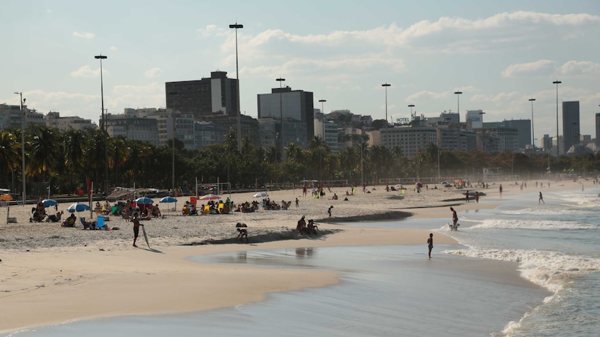 Polluted beach in Rio