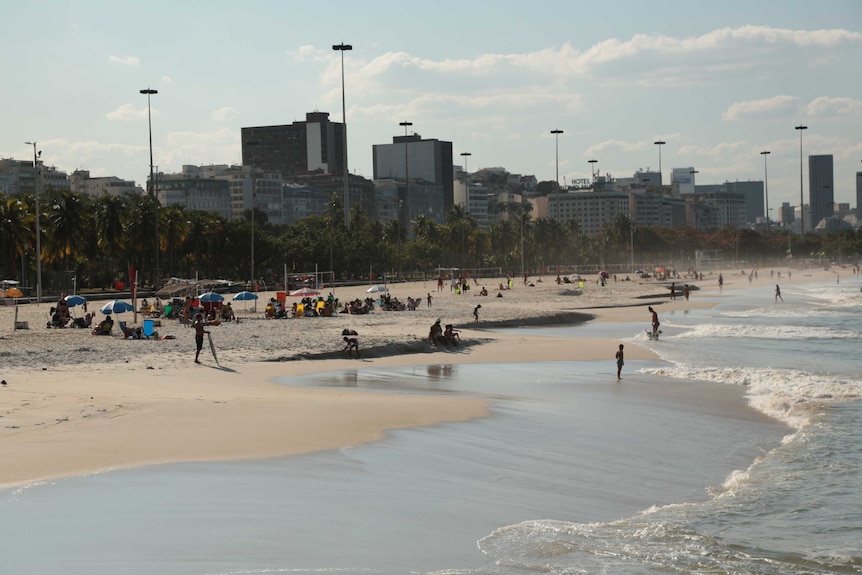 Polluted beach in Rio