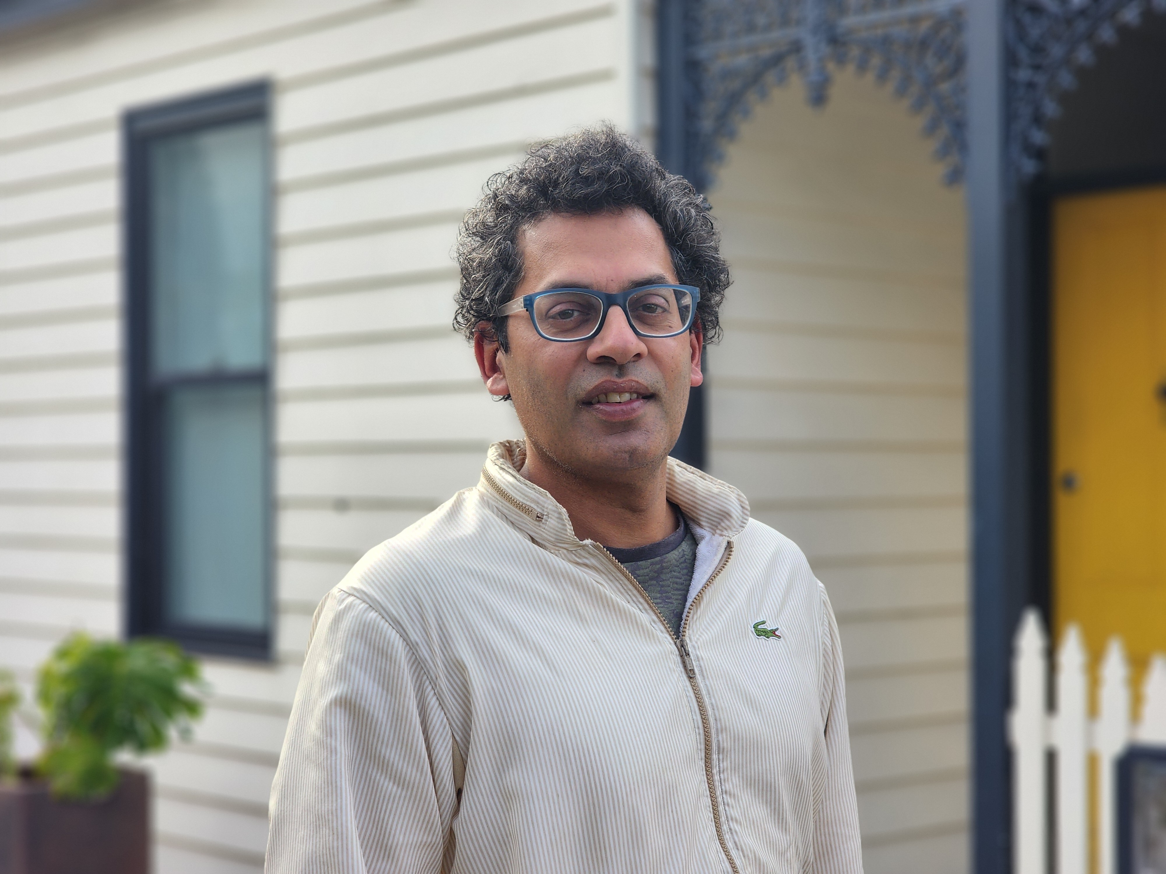 A close up of a man outside a home in Brunswick, Melbourne
