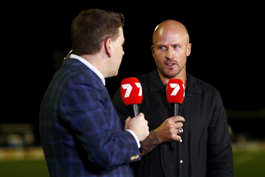 Former Melbourne player Nathan Jones working for Channel 7