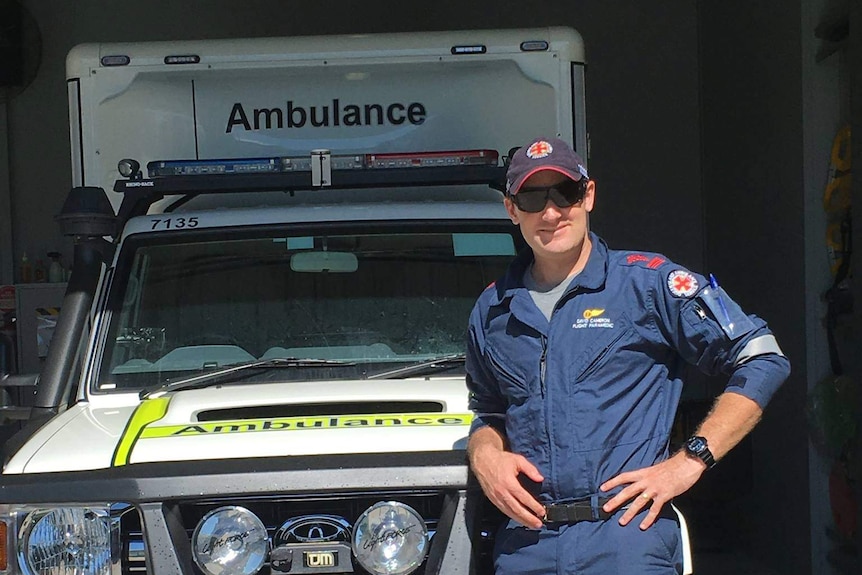 Paramedic Dave Cameron was flown to Murray Island to retrieve the injured woman.
