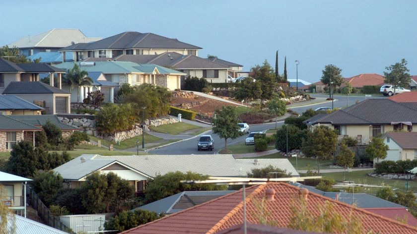 House roofs in Australian suburbia