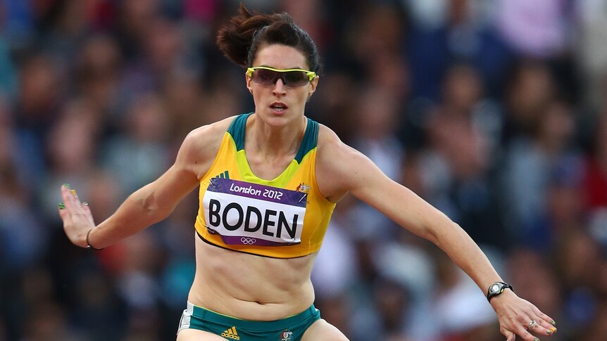 Just through ... Lauren Boden competes in the 400 metres hurdles heats