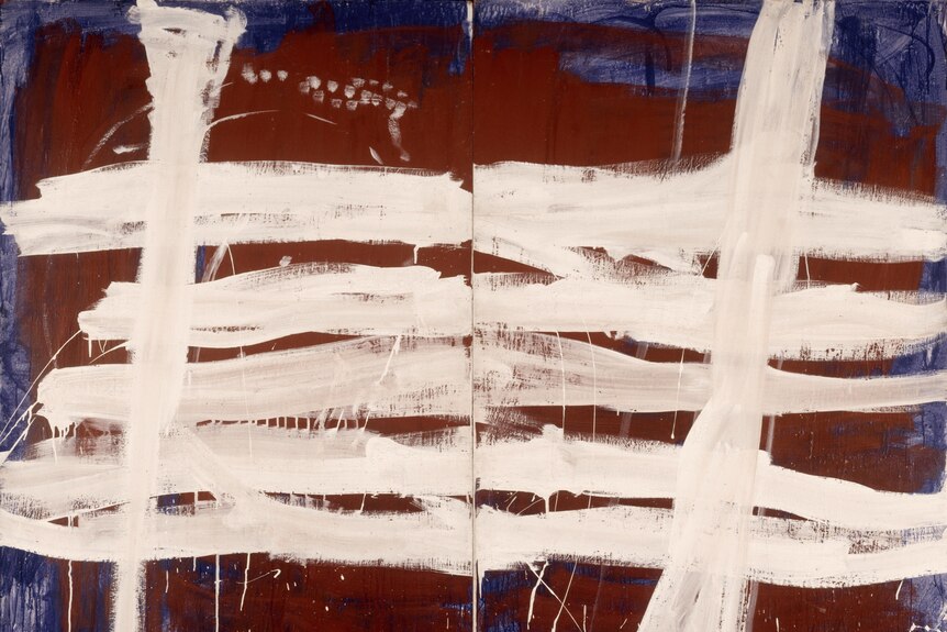 White over red on blue (c.1971) by Tony Tuckson.