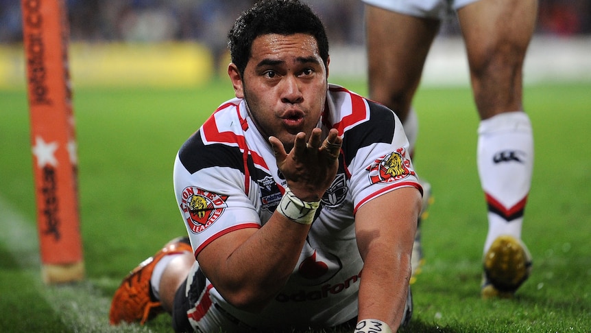 Hurrell blows a kiss to fans
