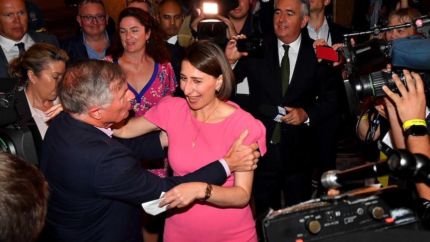 Gladys Berejiklian in a crowd of people.