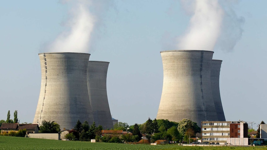 An older model of nuclear power plant in France