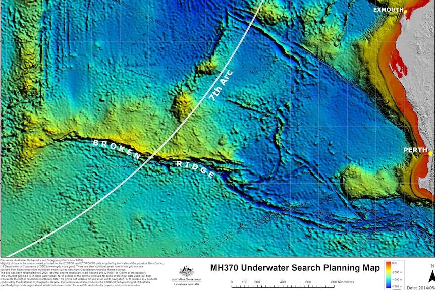 MH370 search map on June 3 2014