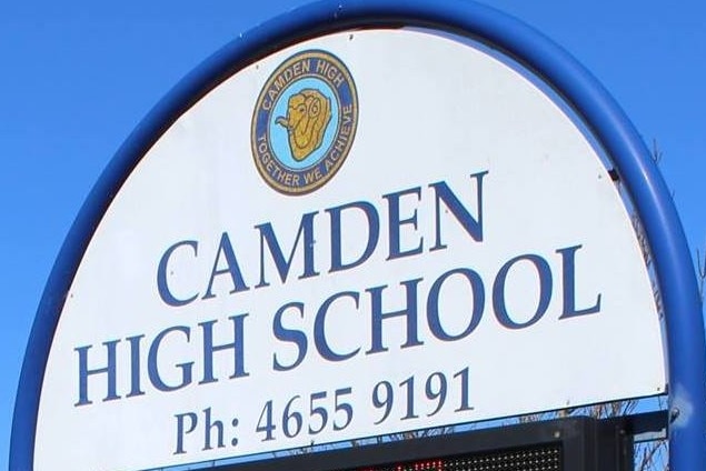 A sign that says Camden High School.