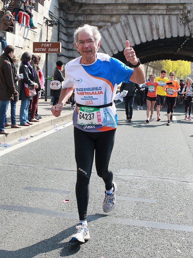 Bruce Englefield, completing the 2013 Paris Marathon.