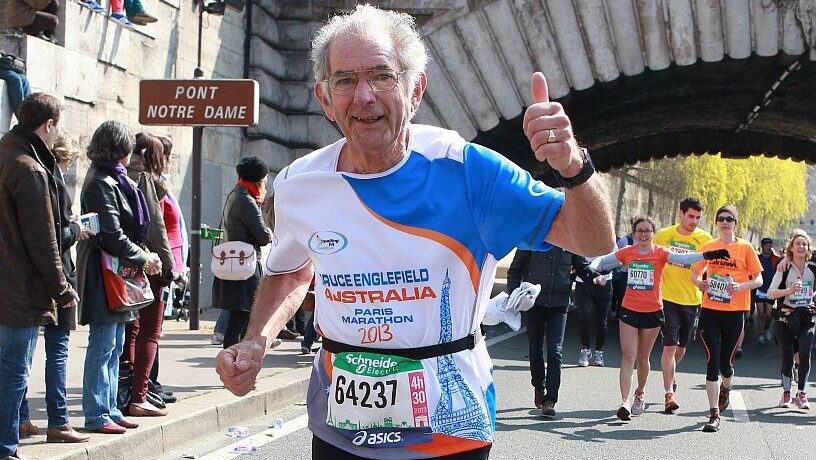Bruce Englefield, completing the 2013 Paris Marathon.