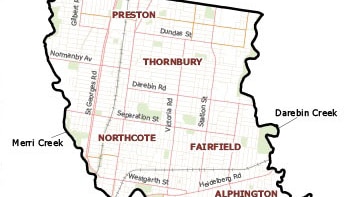The electoral map for the Victorian seat of Northcote.