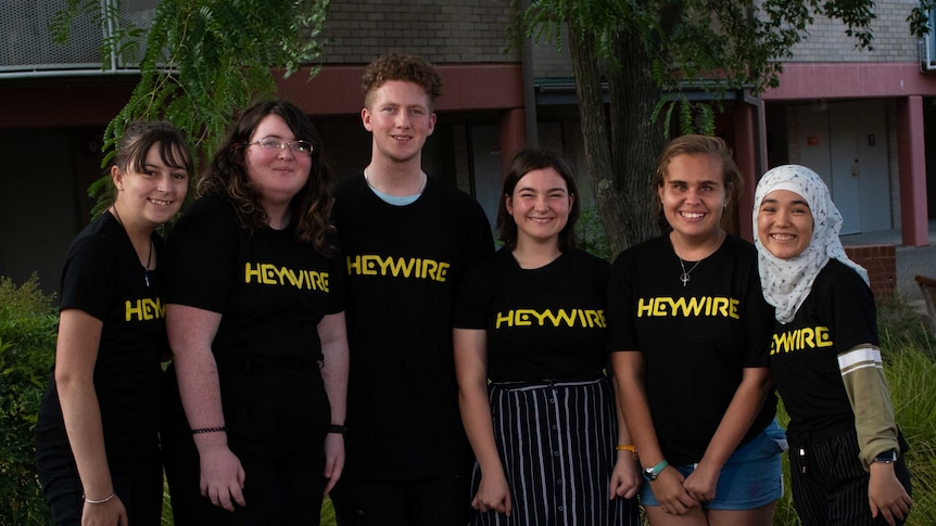 Group photo of the Just Relax team at the Heywire Regional Youth Summit