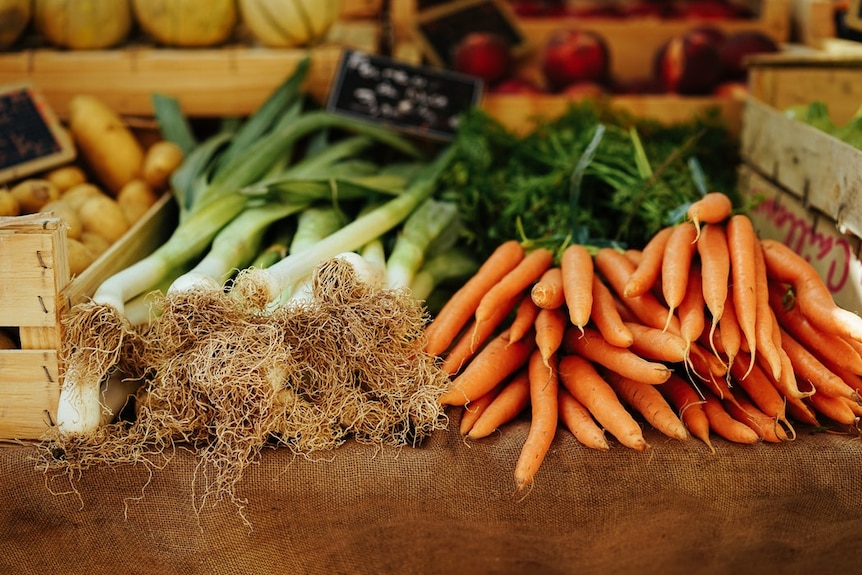 Vegetables at a market.