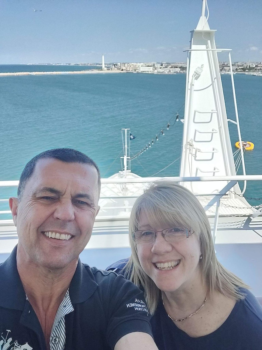 Robert and Rita Lauretti on the cruise ship in Italy.