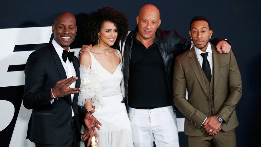 From left: Tyrese Gibson, Nathalie Emmanuell, Vin Diesel and Ludacris.