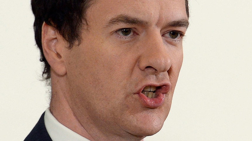 British Chancellor of the Exchequer George Osborne makes a statement at the Treasury in London on June 27, 2016.