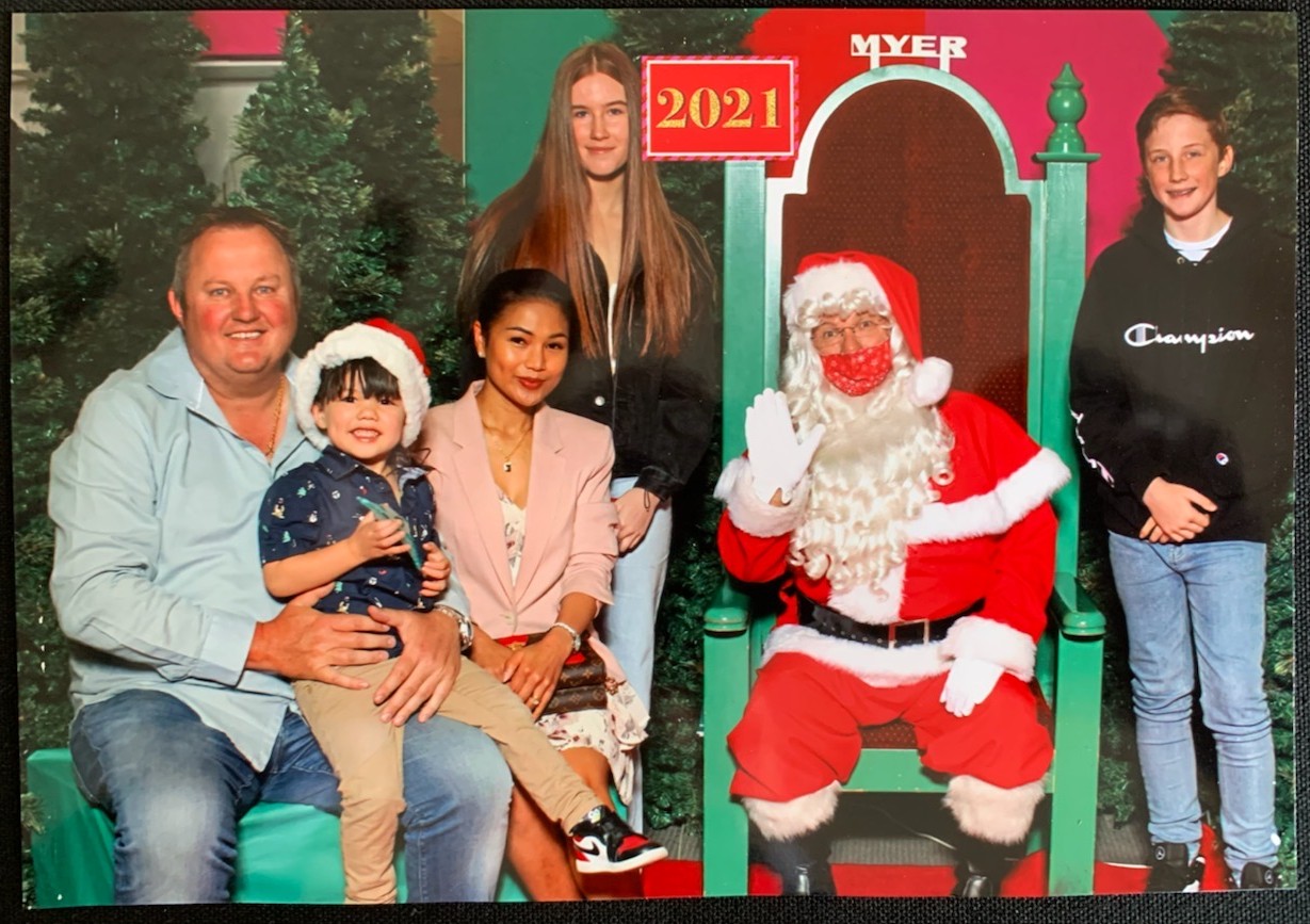 A family with Santa