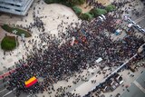 Aerial shot of protest
