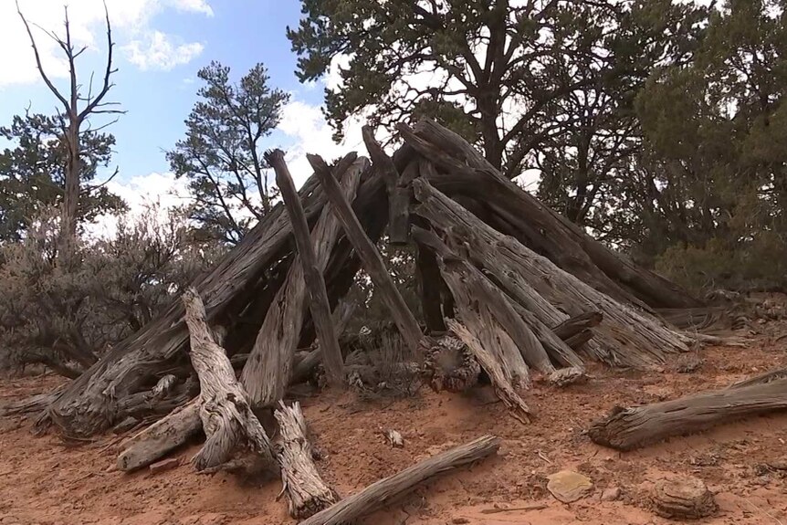 A 500-year-old Hogan (tradition Navajo dwelling) in Utah