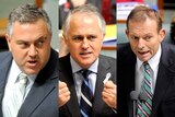 The contenders: Joe Hockey, Malcolm Turnbull and Tony Abbott.