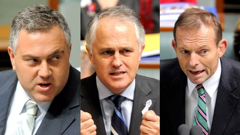 Composite pic of (l-r) Joe Hockey, Malcolm Turnbull and Tony Abbott. November 27, 2009.