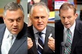 Composite pic of (l-r) Joe Hockey, Malcolm Turnbull and Tony Abbott. November 27, 2009.