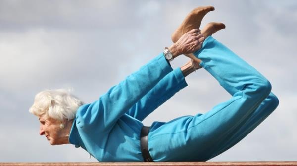 Bette Calman doing yoga
