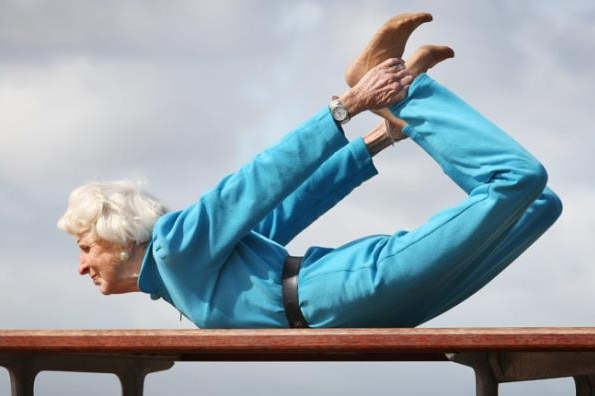 Bette Calman doing yoga