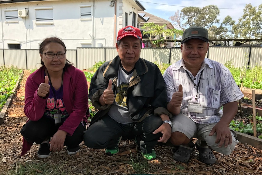 Gardeners at Karen community garden