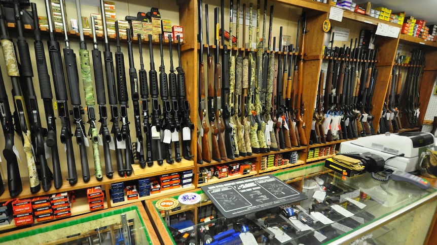 A gun shop in the USA.