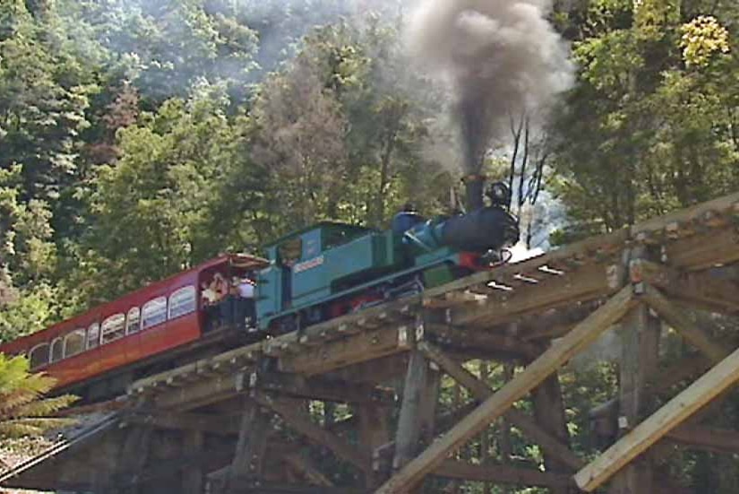 The West Coast Wilderness Railway runs from Queenstown to Strahan in Tasmania.