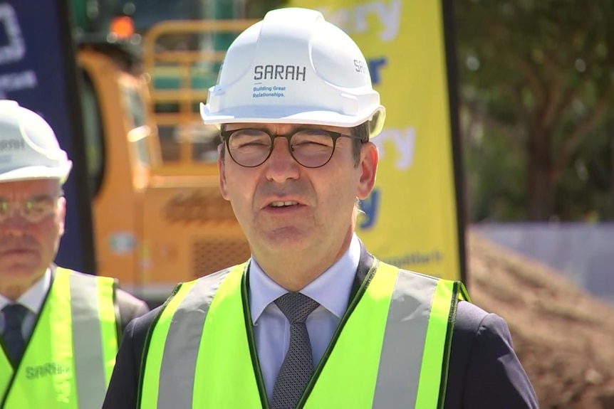 Steven Marshall at Cancer Council sod turn